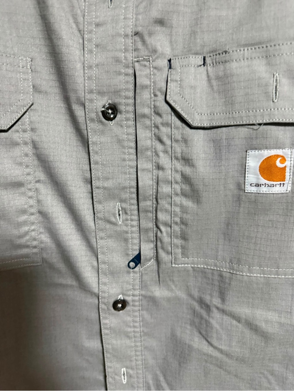 Carhartt Rugged Flex Work Shirt Gray Ripstop Button Front Men’s Large LS Regular - Picture 6 of 8